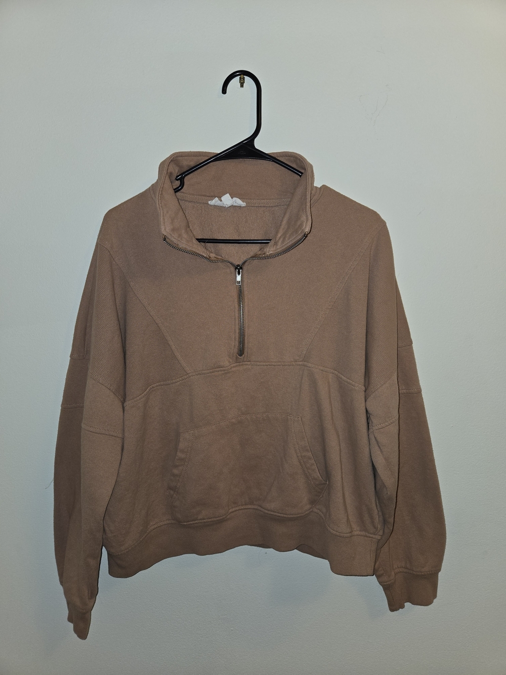 Cozy Half-Zip Pullover Sweatshirt - Brown